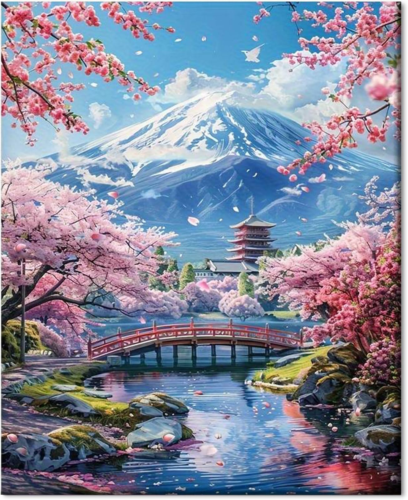 Gutluz Malowanie według liczb, krajobraz dla dorosłych – paint by numbers adult flower – cheerful painting kits kit morze – malowanie według liczb, pędzel do płótna dla dorosłych – (CD155)