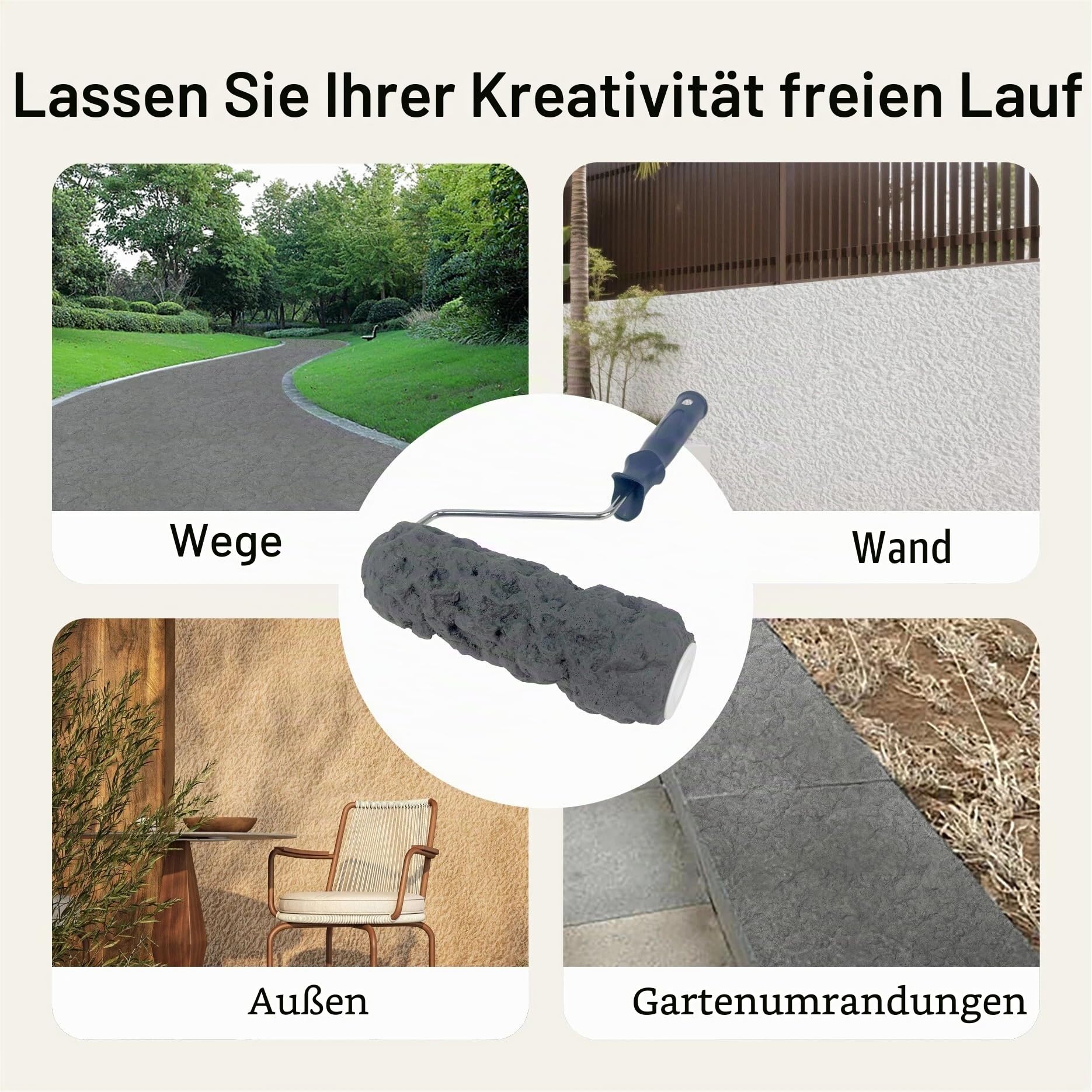 Nichiyo Beton Texturwalze Beton Stempel Roller Mauerwerk Form Werkzeug für DIY dekorative Betonmuster (D2501)