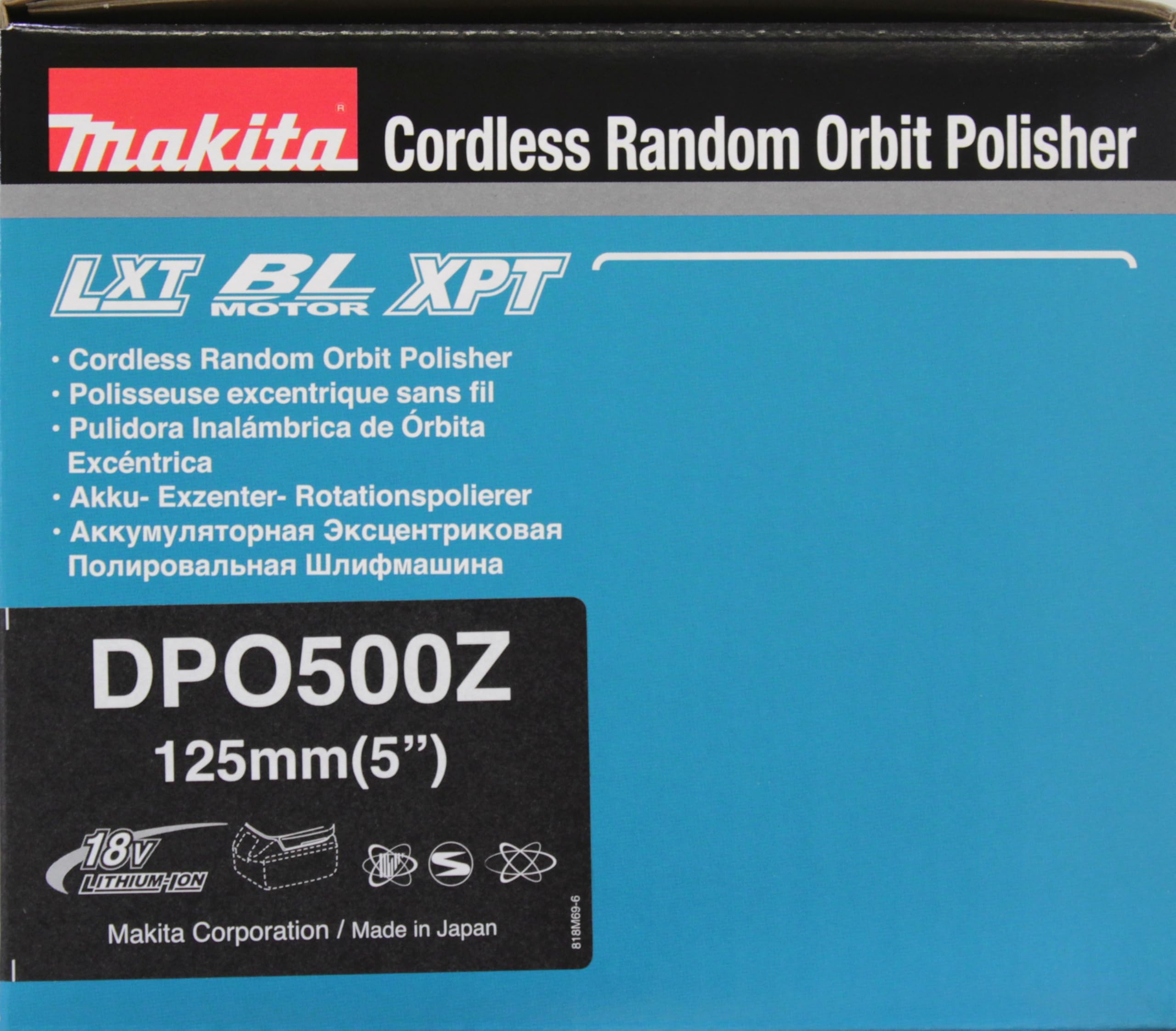 Makita DPO500Z Akku-Exzenterpolierer 18 V (ohne Akku, ohne Ladegerät)