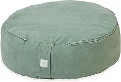 Gaiam Almofada de meditação Zafu Yoga - Almofada ergonômica de trigo sarraceno para suporte de postura, conforto personalizado com enchimento ajustável, alça de transporte, versátil para pilates e