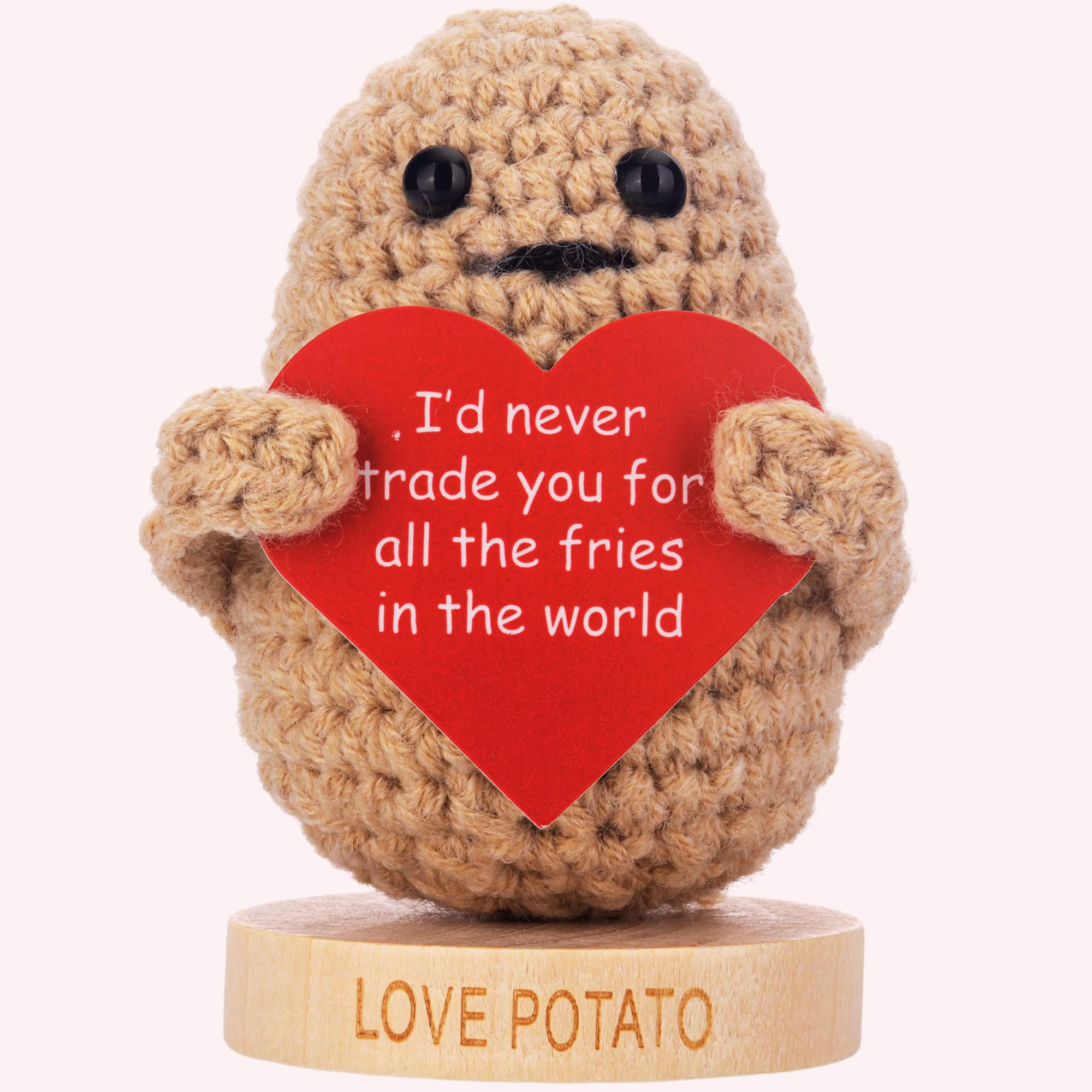 Gift for Him and Her - Handmade Crochet Potato with 30 Fun & Romantic Signs | Cute Present for Birthday, Valentines Day, Anniversary, Gifts for Girlfriend, Boyfriend, Wife, Husband | Anniversary Cards