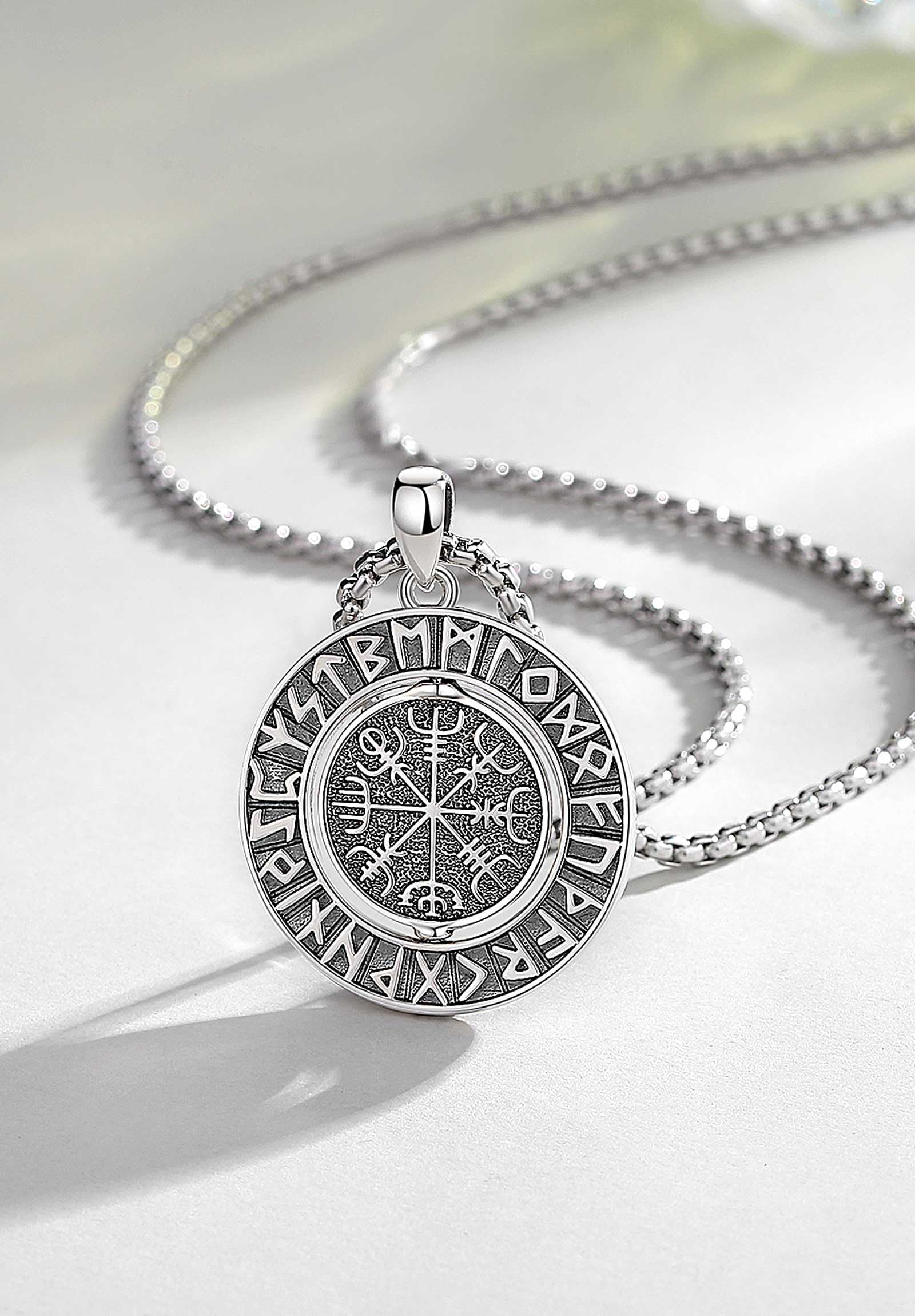 AEONSLOVE Collana Lupo Vichingo Argento 925 per Uomo Donna, Ciondolo Rune Vichinghe/Albero della Vita Yggdrasil/Drago Vintage/Martello di Thor/Vegvisir, Gioielli Vichinghi Uomo