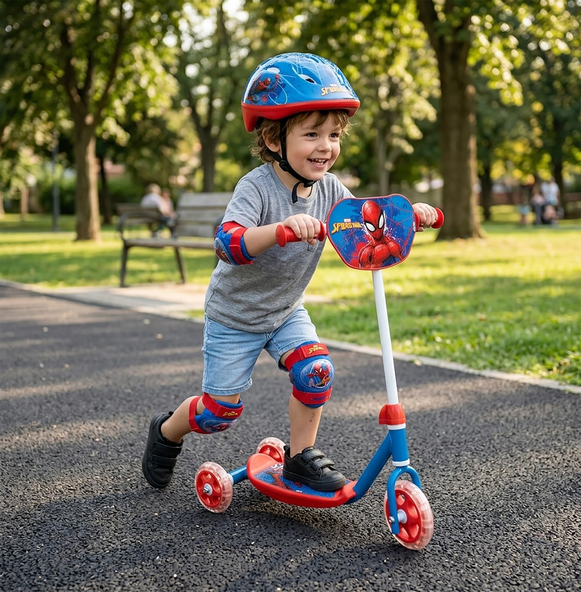 Mondo Toys - MY FIRST SCOOTER SPIDERMAN - Trottinette 3 roues pour enfant 2/3/4 ans - 28692, Animé, Taille unique