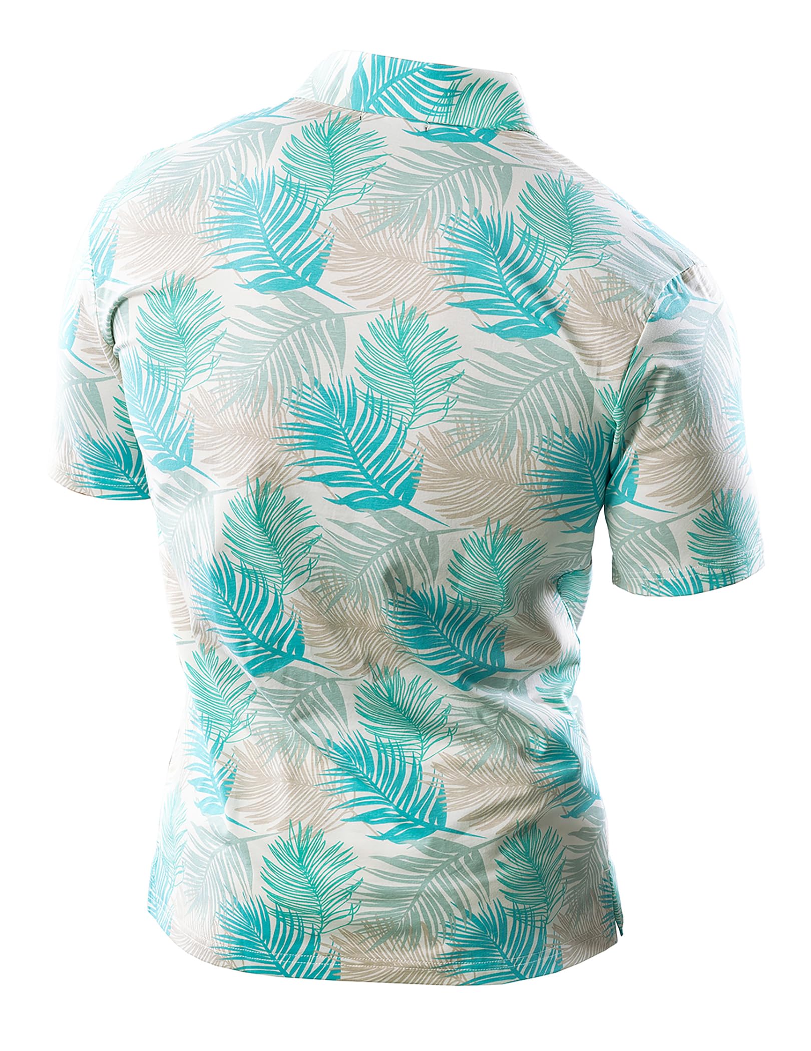JOGAL Polo de golf à manches courtes pour homme - Motif floral - Pour l'été - Coupe droite - Pour le sport et l'extérieur