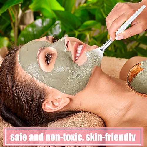 Miniatura 6 de Patelai Aplicador de pinceles de abanico de 14 piezas, cepillos de máscara para herramientas de maquillaje facial para cosméticos faciales (blanco)