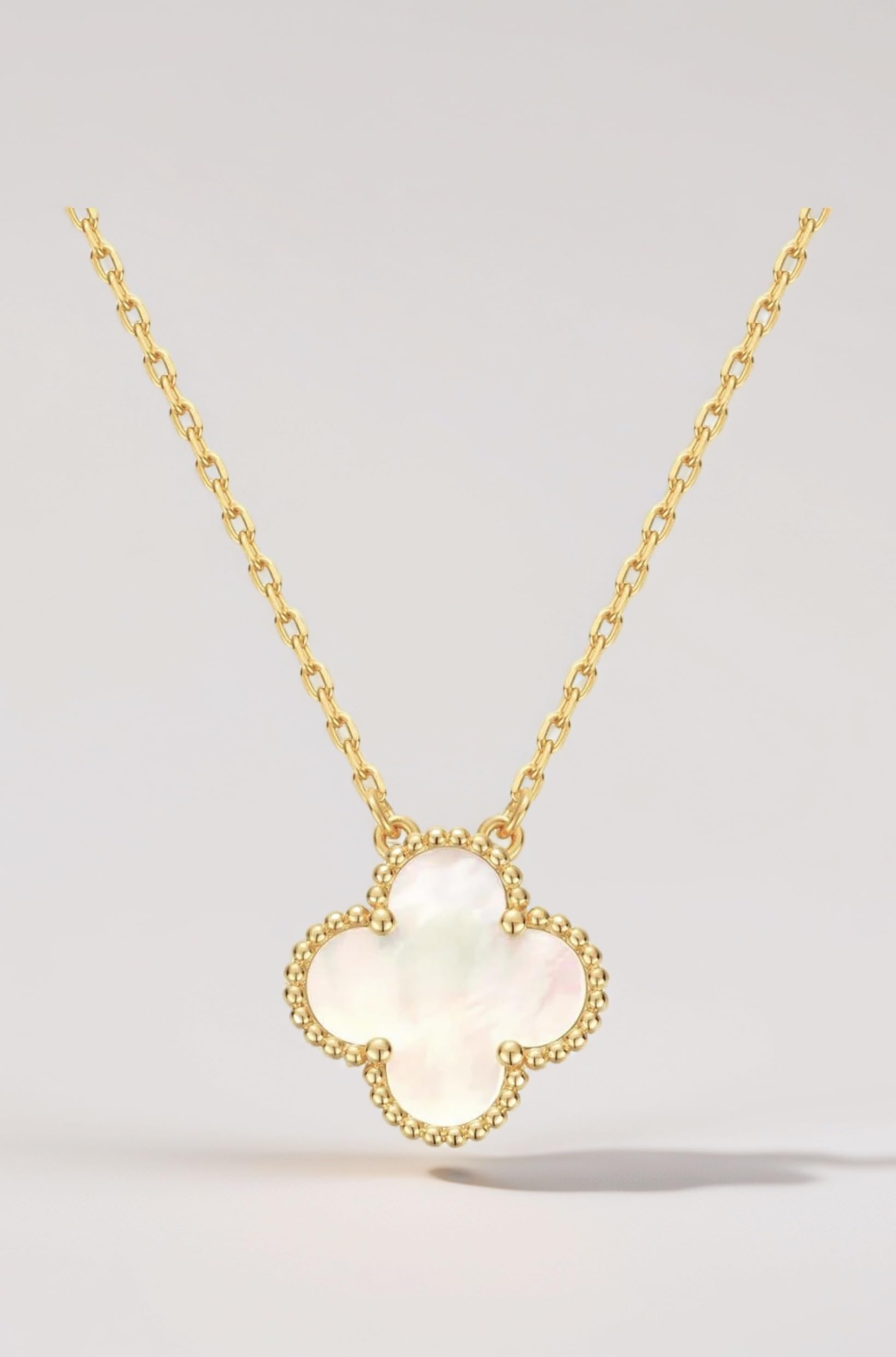 Dainty Clover Pendant Necklace for Women Fashion | Tarnish Free Jewellery Locket for Girls Pendant | Aesthetic Accessories for Women Stylish Clover Necklace for Girls Chain