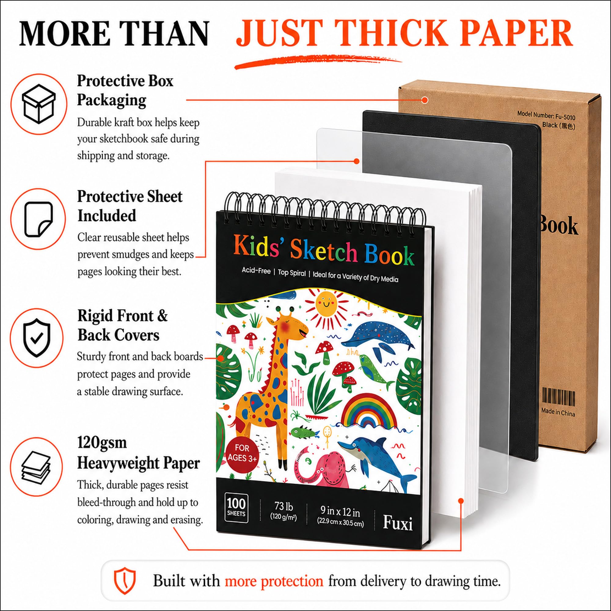Kids Sketchbook - 100 Sheets, 9x12 -3