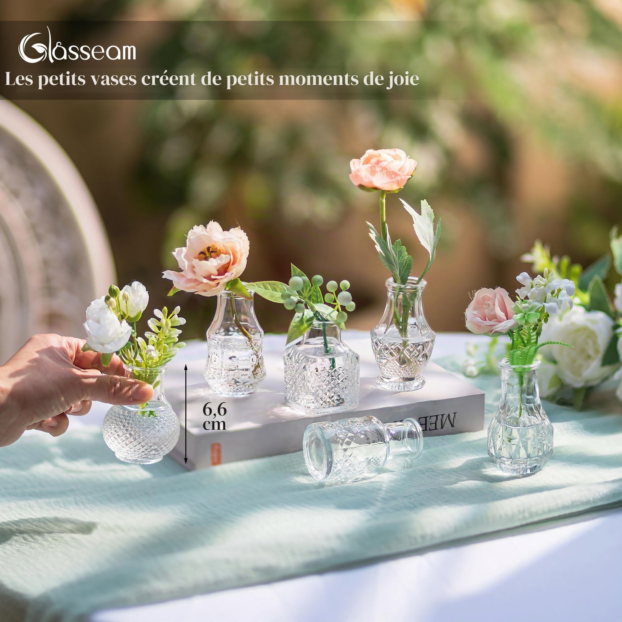 Glasseam Petit Vase en Verre pour Table: Lot de 40 Mini Vases Transparents pour Décorations de Table de Mariage Décorations de Table de Salle à Manger à la Maison