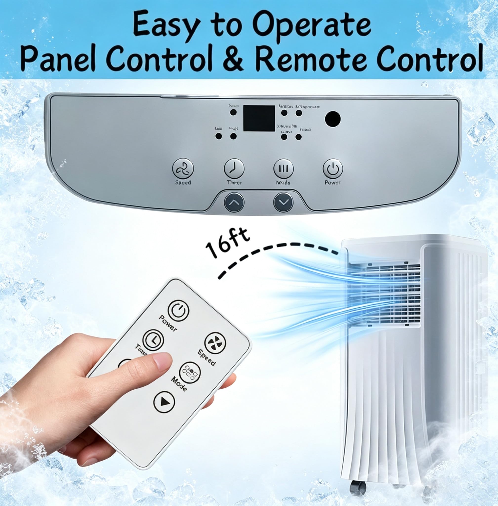 Condizionatore Portatile, Refrigeratore d'Aria Domestico 10000BTU | Condizionatore Portatile Con Ruote E Telecomando – Ideale per Soggiorno, Ufficio, Palestra E Garage; Raffreddamento Rapido