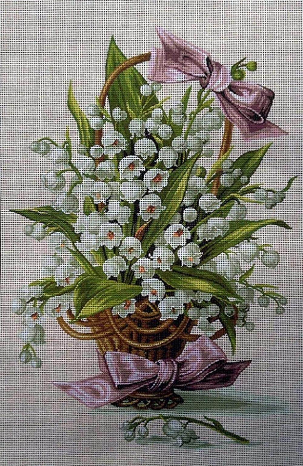 Kit de broderie pour débutants panier de fleurs pour s'initier au point de croix chez soi