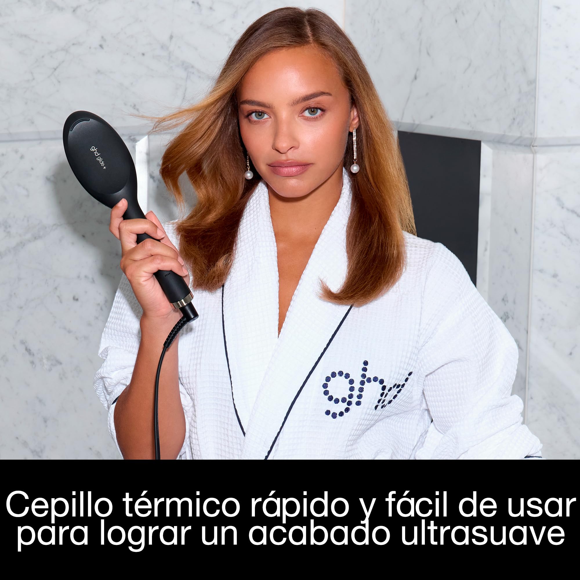 ghd Glide+ - Cepillo Térmico Alisador de Pelo, Acabado Liso Natural