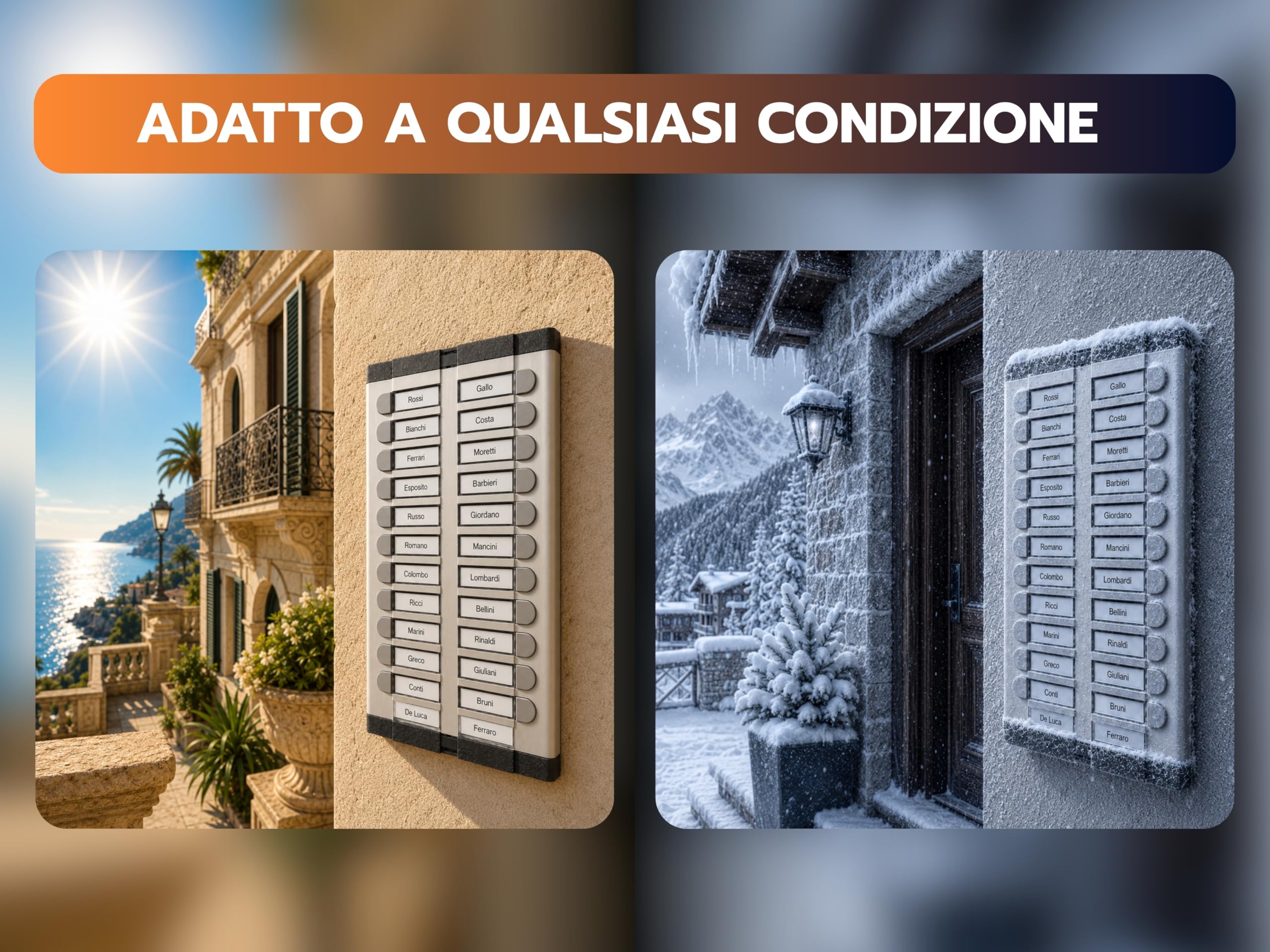 2X Testate Citofono 2 File Compatibile con Urmet Serie 725 925 Copertura Pulsantiera Ricambio Resistente Installazione Facile Placca Esterna