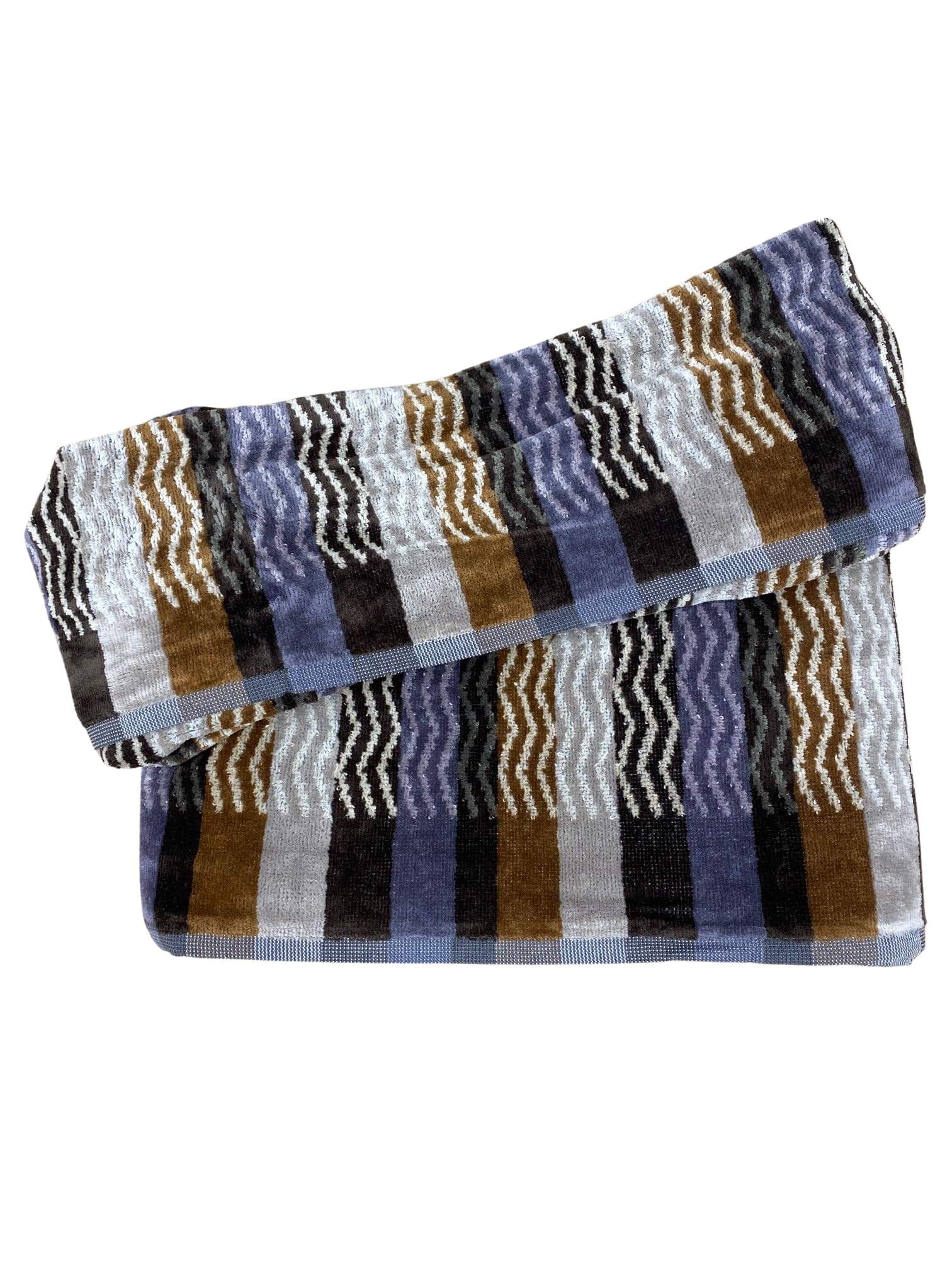 Carrara Coppia di Asciugamani 1+1 Velour all'Esterno e Spugna idrofila all'Interno Viso e ospite Art. Parigi (Marrone)