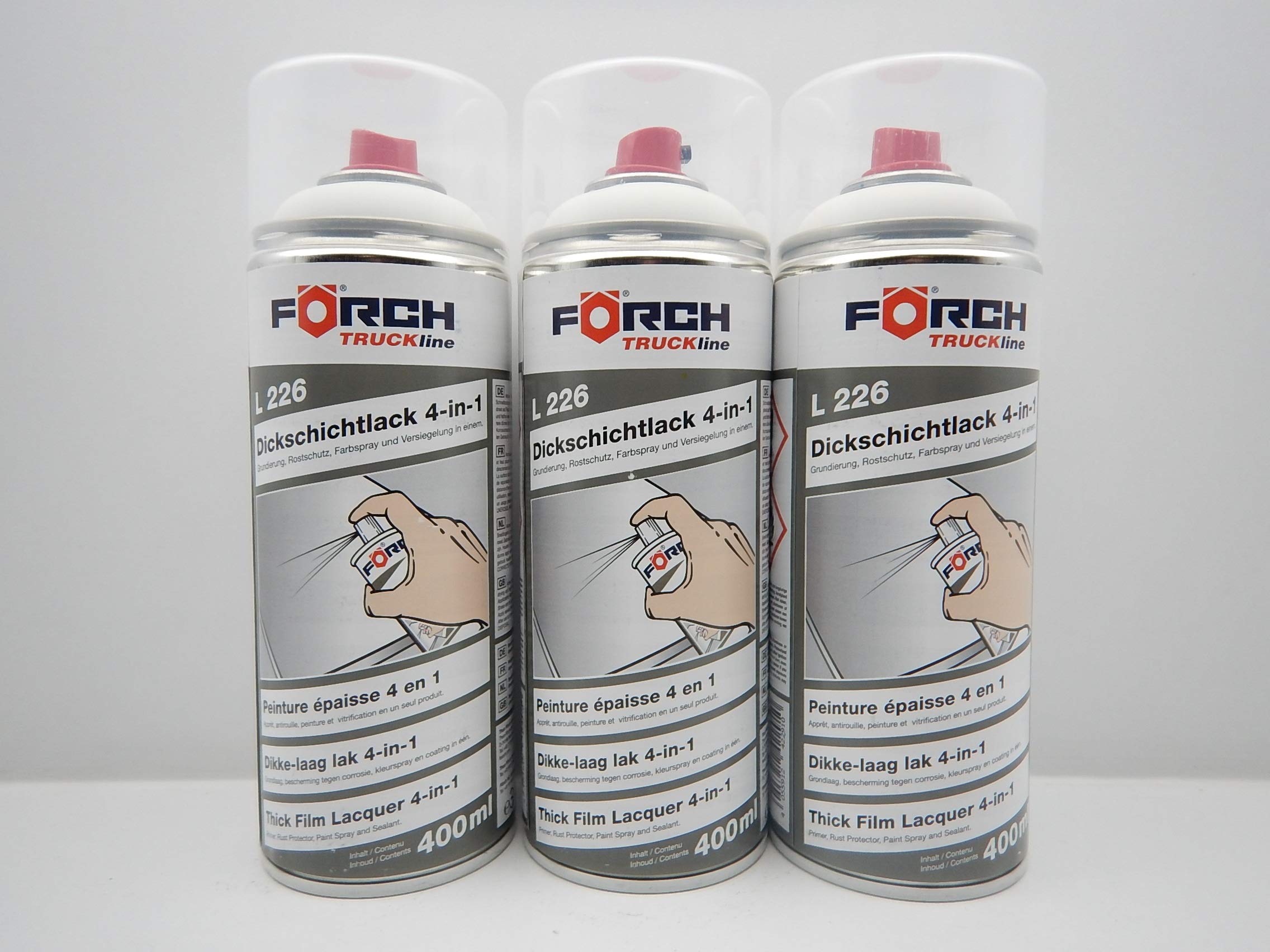 Förch 4 in 1 FIAT 249 POLARWEISS WEISS DICKSCHICHTLACK LACK SPRAY SPRAYDOSE 400ML (3)