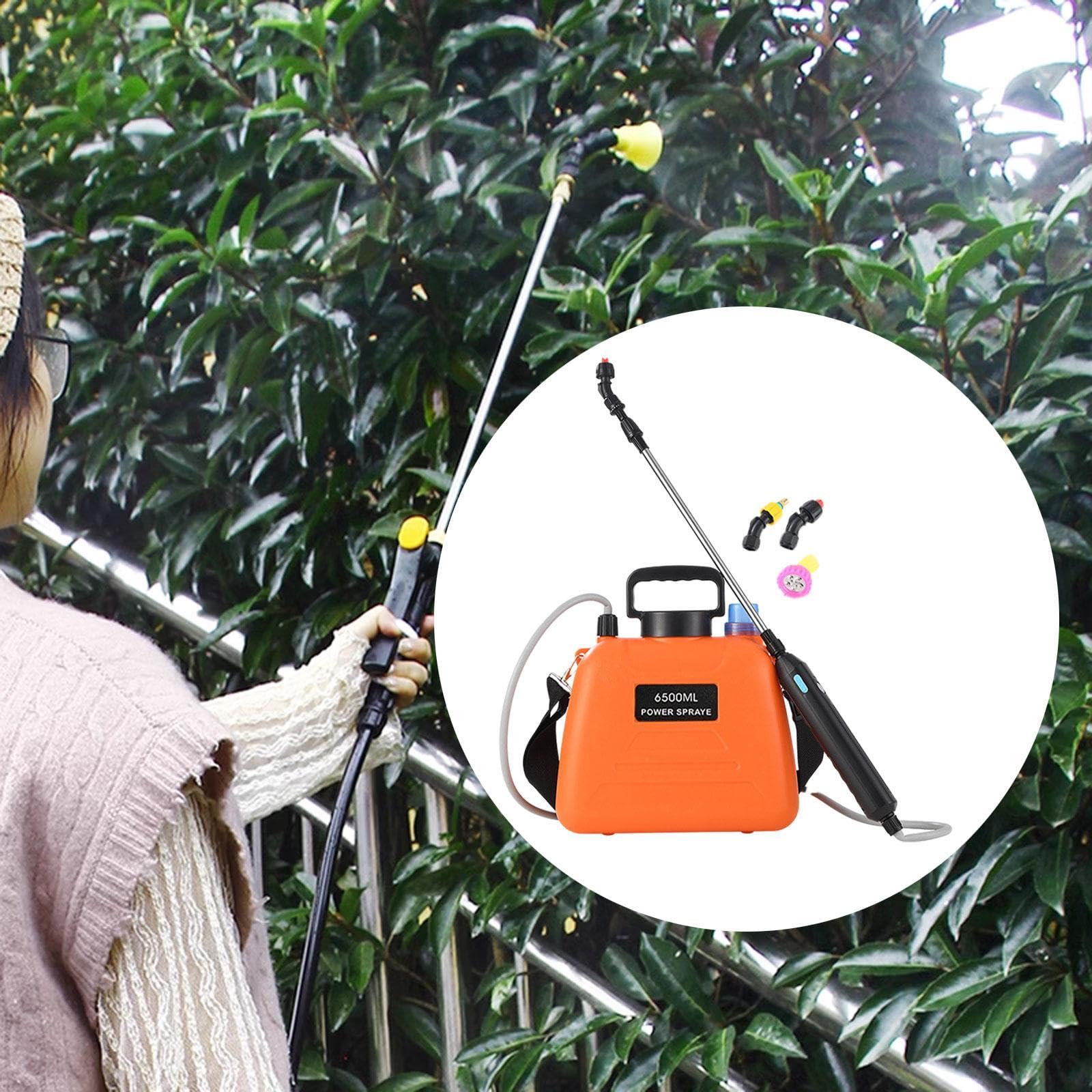 Pulvérisateur de Jardin électrique avec Indicateur de Niveau d'eau et Buses de Brume pour Les Soins à La Pelouse, 6.5 L Orange 26x30cm