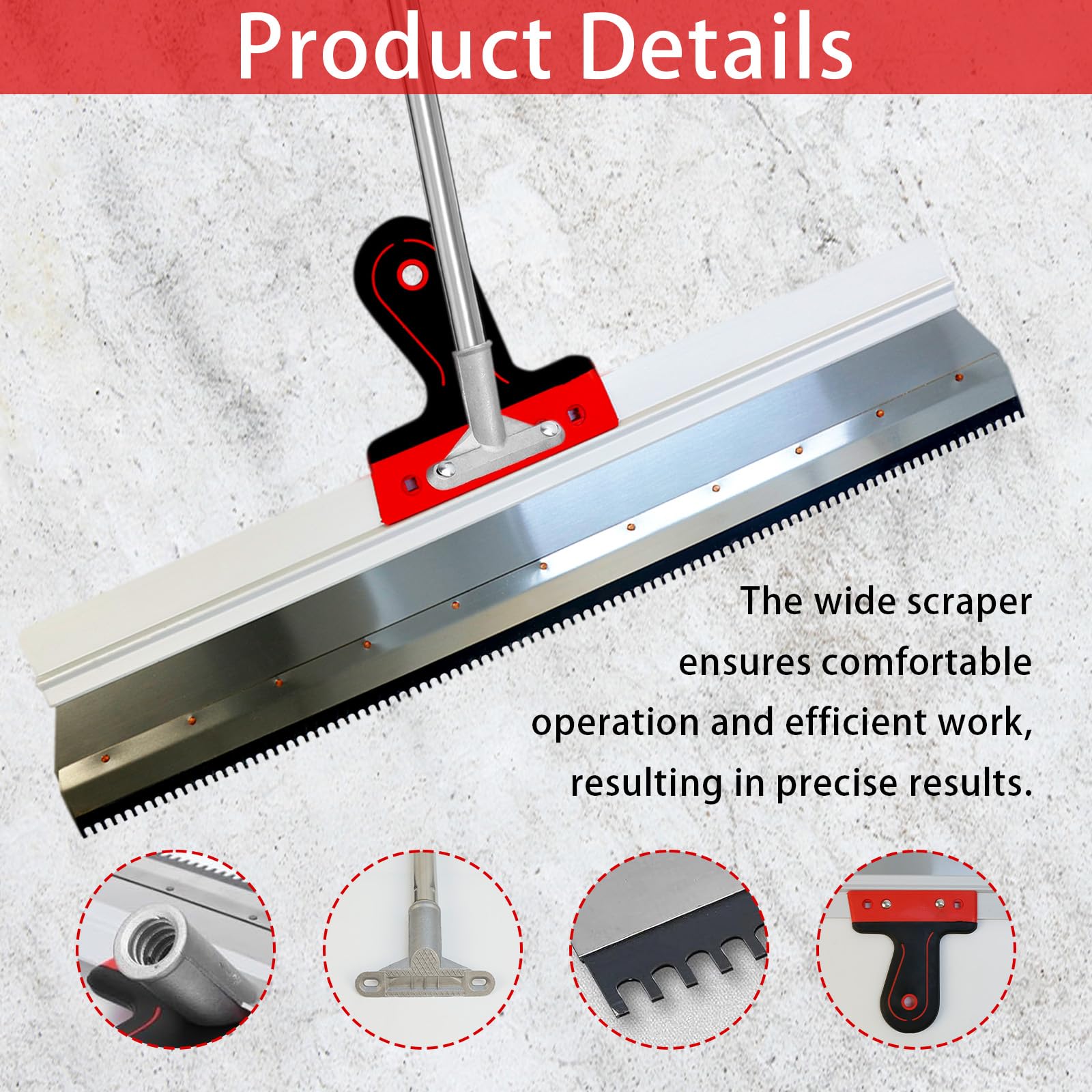 Stainless Steel Notched Squeegee - Image 3