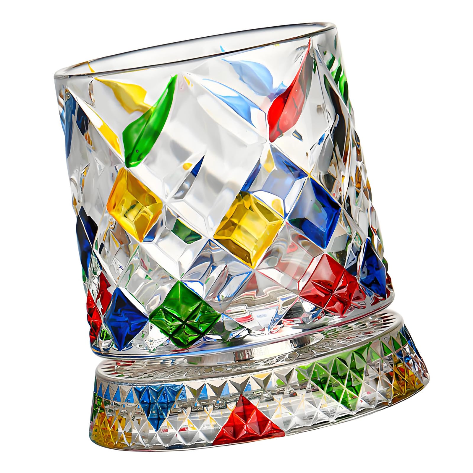 Hsyzygian Rotating Whiskeys Glasses Drinkware Decorative Drinking Cup with 360 Degree Swivels Base for Cocktail Party Drinking Decorative Cup with Degree Swivels Base