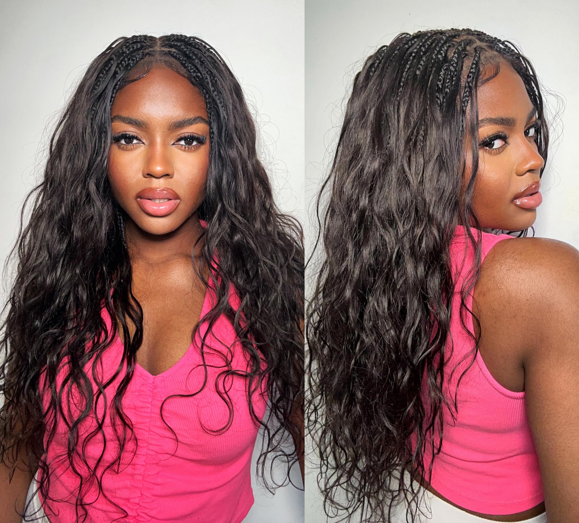 JALIZA Michelle 26" Pre-Bleached HD Full Lace Glueless Boho Box Braided Wig