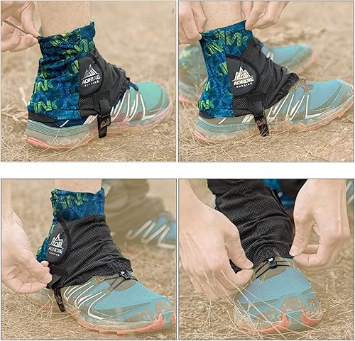 Miniatura 7 de ADABOO Polainas bajas para senderismo, para correr, tobilleras para senderismo, a prueba de arena, cubiertas de tobillo envolventes para zapatos,