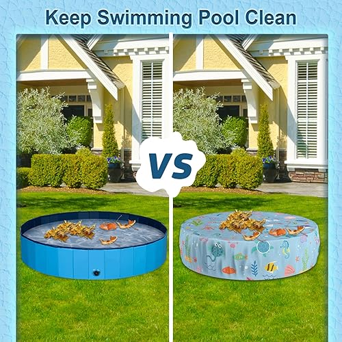 Miniatura 6 de Cubierta redonda para piscina de 71 pulgadas, plegable para niños, cubierta solar para piscina de perros, bañera de niños, cubierta de seguridad