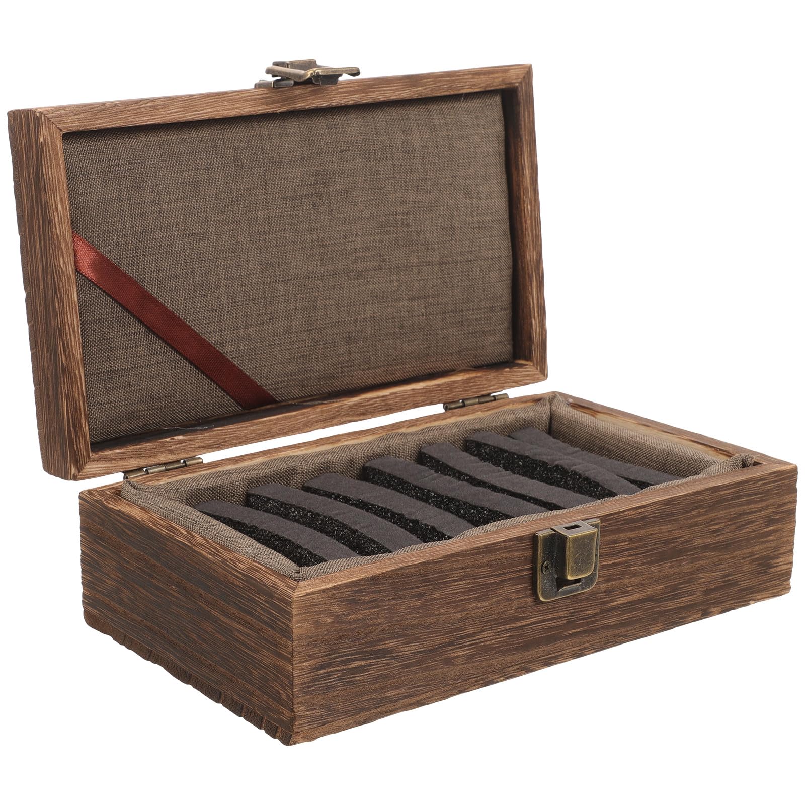 Wooden Stamp Organizer Box, 7-Slot Coffee