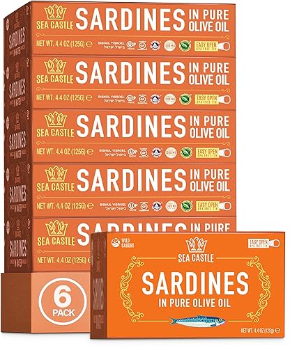 Miniatura 8 de Sea Castle Sardinas en aceite de oliva puro, 4.4oz (paquete de 12)