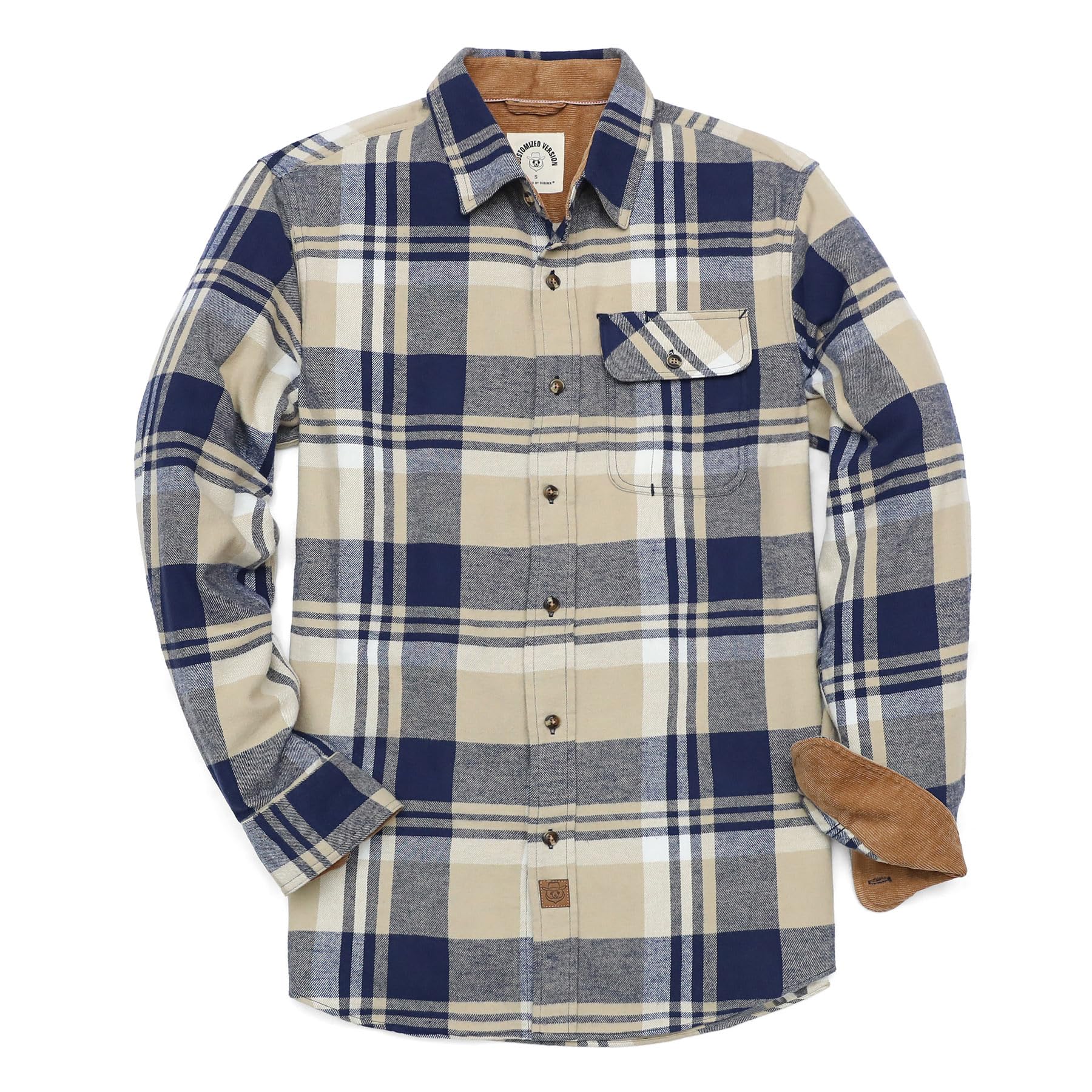Dubinik® 6 oz Flannel Shirt for Men Long Sleeve Casual Button Down Brushed 100% Cotton Shirt