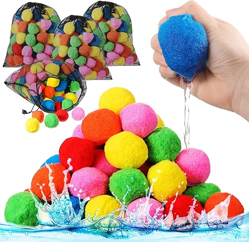Hanaive 200 bolas de agua reutilizables, globos de agua gigantes de 2.2 pulgadas, bolas de agua coloridas para niños y adolescentes, actividades de