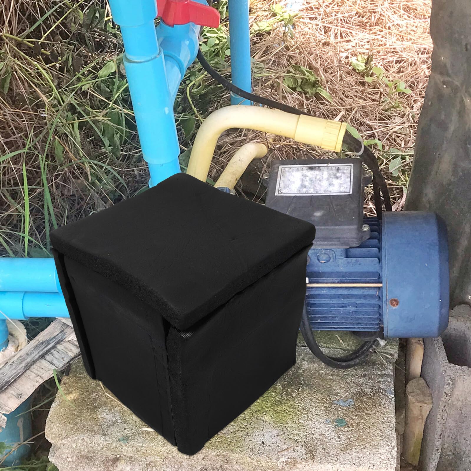 Schalldichte Kasten aus Schwamm für Luftpumpe und Wasserpumpe mit Vibrationsisolierung und Einfacher Installation für Industrielle und Innenraumnutzung Schwarz