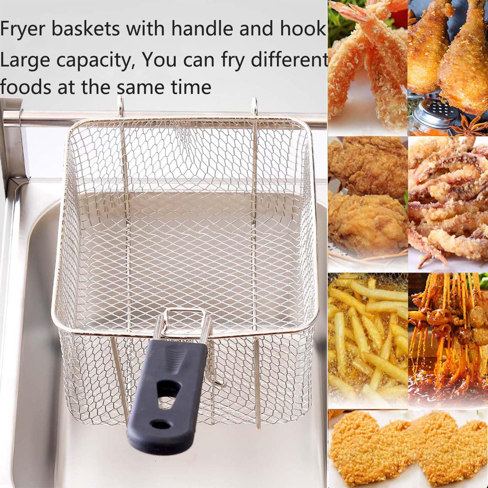DoubleZone - Friggitrice a gas in acciaio inox da 12 l, con potenza di fuoco regolabile e cestelli fritti per patatine fritte perfettamente croccanti e patatine fritte da fast food
