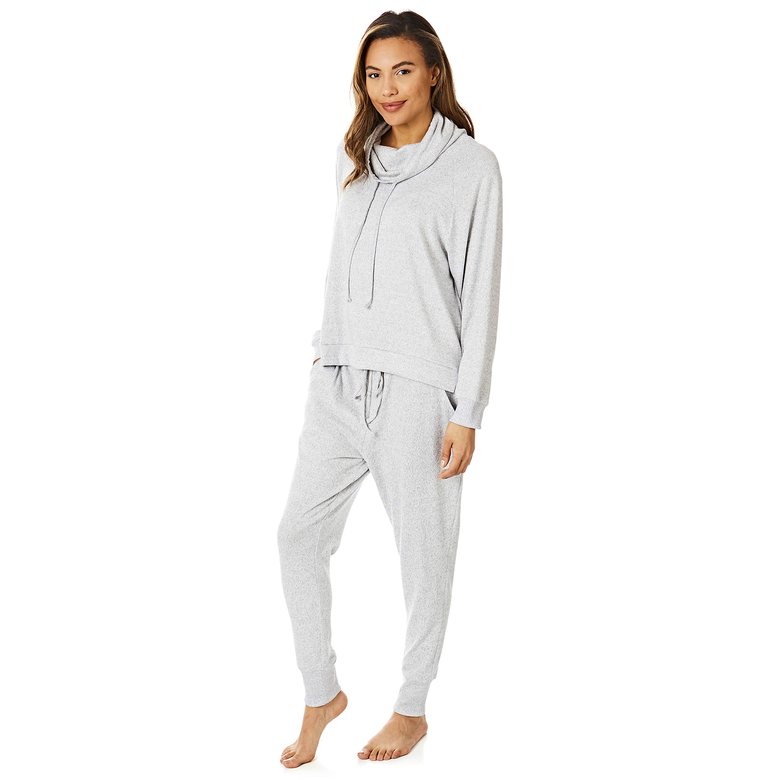Light & Shade Pretty Woman Pigiama a due pezzi super morbido per il tempo libero da donna Twosie Top e Bottom Set, Grigio, S/M