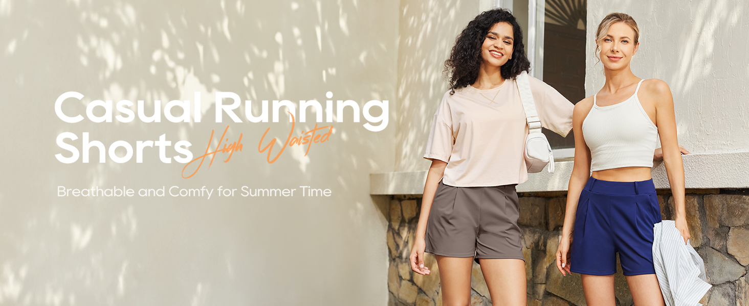 G4Free 2025 Trendy Shorts voor Vrouwen Dressy Casual Hoge Taille Lounge Zomer Geplooide Shorts met Zakken, Taupe, XL