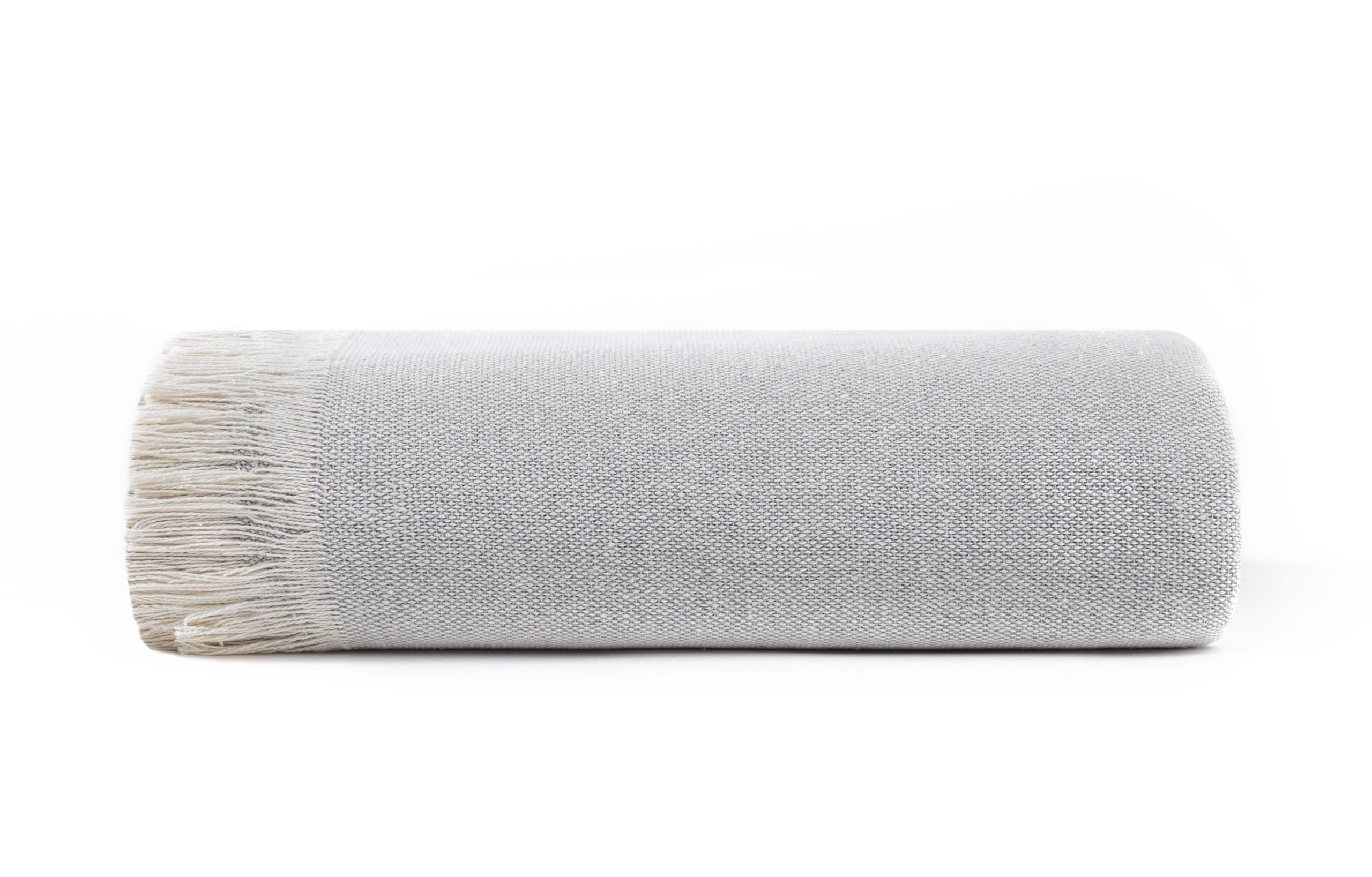 Todocama - Colcha Multiusos Sofa, Manta Foulard, Plaid para Cama, Cubresofa Cubrecama, Jarapas, Fabricado en España, Lisa. (180x260cm, Gris Claro) (Paquete de 2)