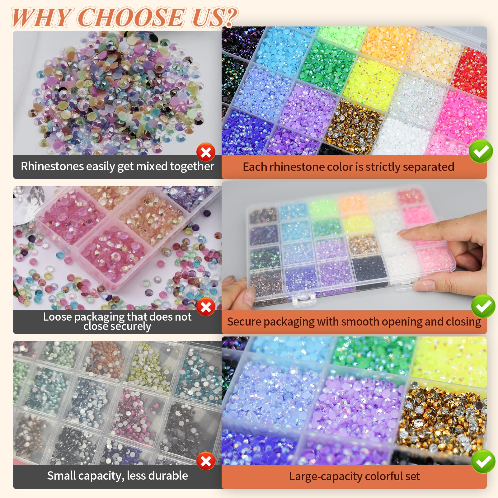 24000+ Pièce Strass, 24 Couleurs 3mm Bedazzling Kit pour les Loisirs Créatifs, DIY sur Textiles, Tasses, Cadres Photo, Coques de Téléphone et Livres, Strass a Coller pour Nail Art et Maquillage