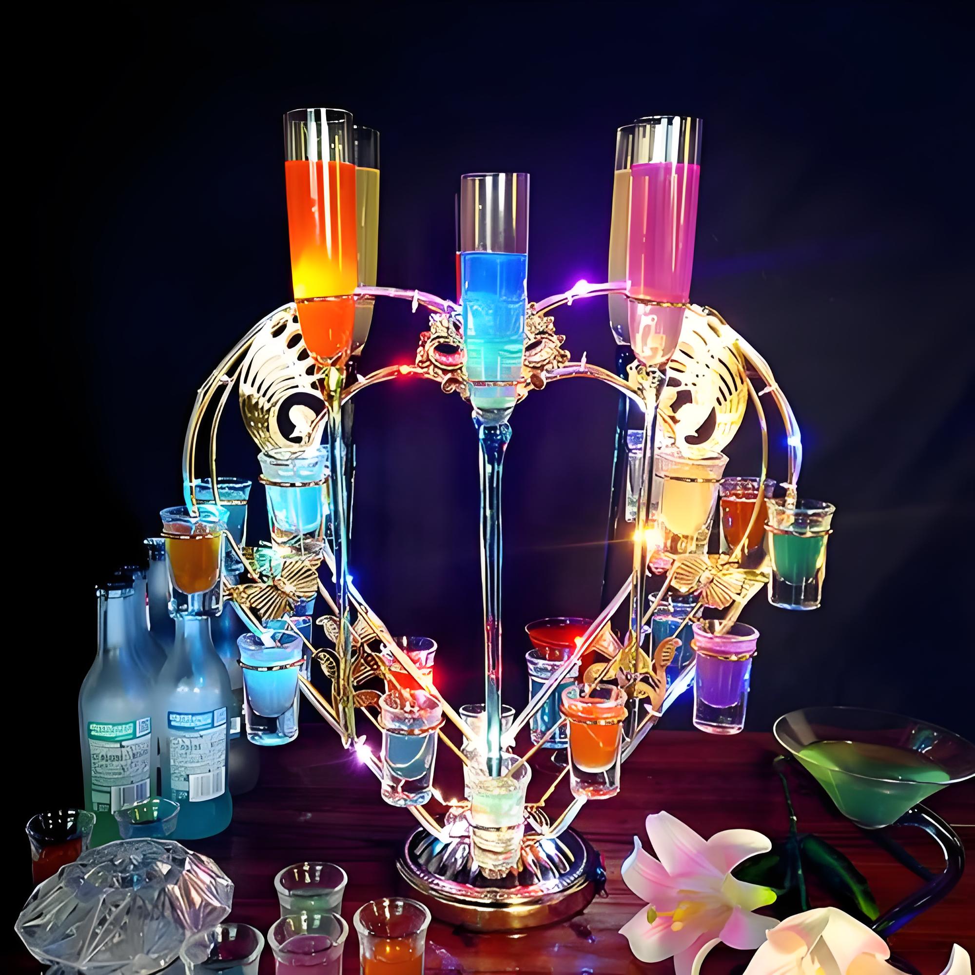 Amazon｜SCOCCAテキーラ観覧車 船 回転する地球儀 LED酒ボトルの表示棚