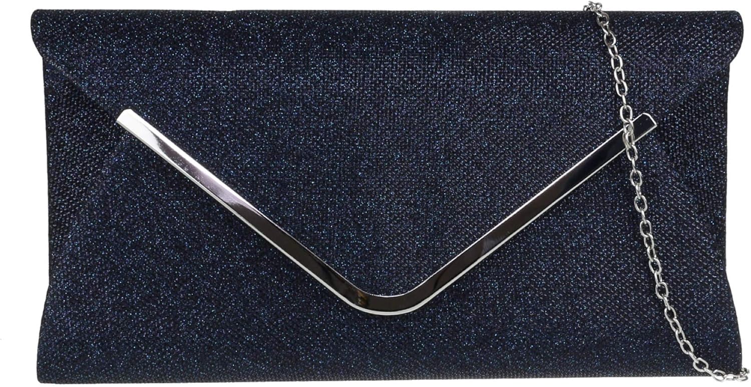 Girly HandBags Womens Metallic Woven Clutch Bag
