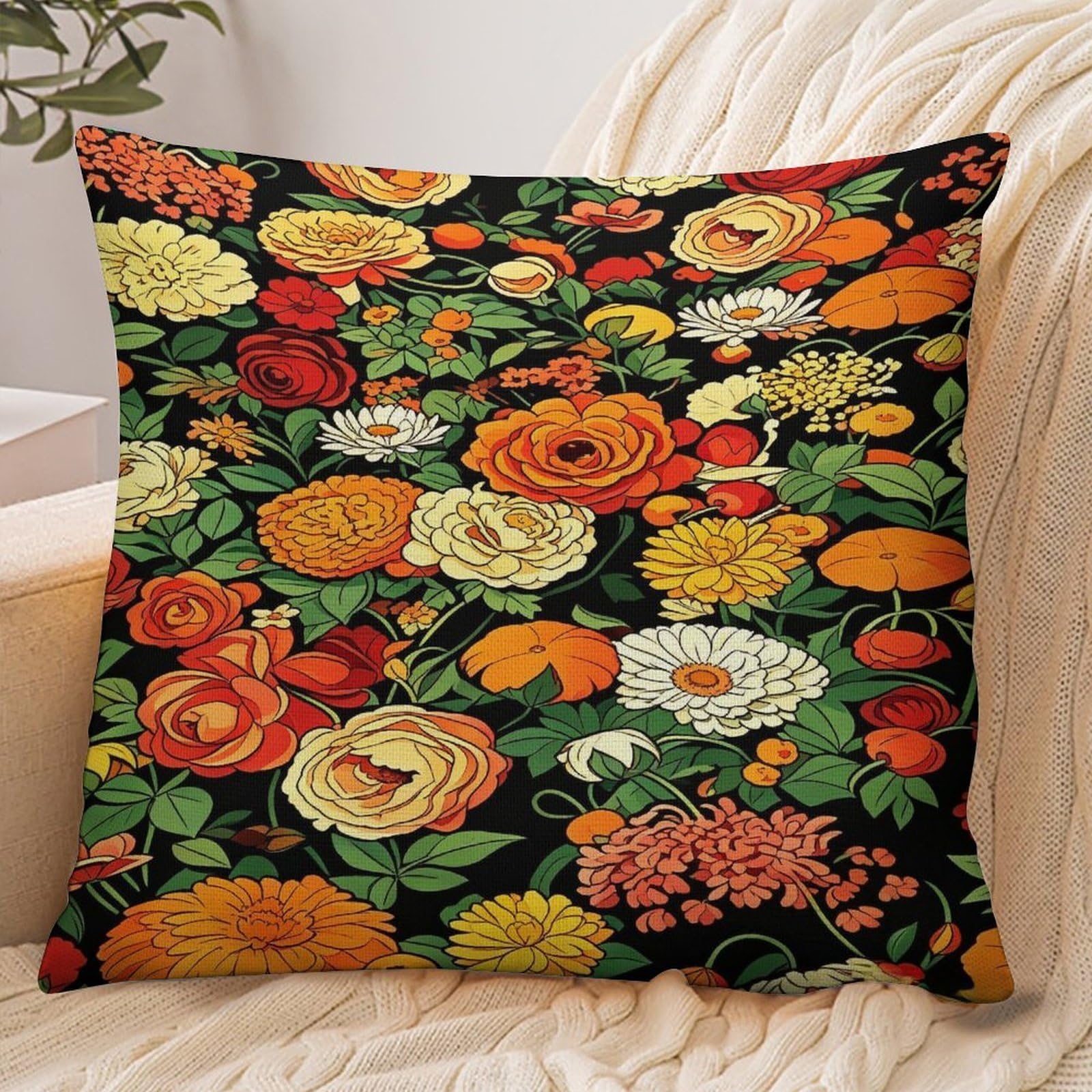 Fekiloot Style Vintage Floral Pillowcase Pillow Sham Pillow Case