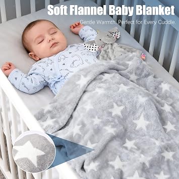Golray 9pcs Baby Shower Gifts for Boys Newborn Kit, Blanket/Elephant Soothe/Fabric Book/Bodysuit/Bib/Sock/Hat/Greeting Card, Baby Essentials Stuff Gift for Newborn Boy Friend Newmom