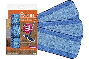 Bona Microfiber Cleaning Pad for Hardwood & Hard Surface Floors -Value 3-Pack