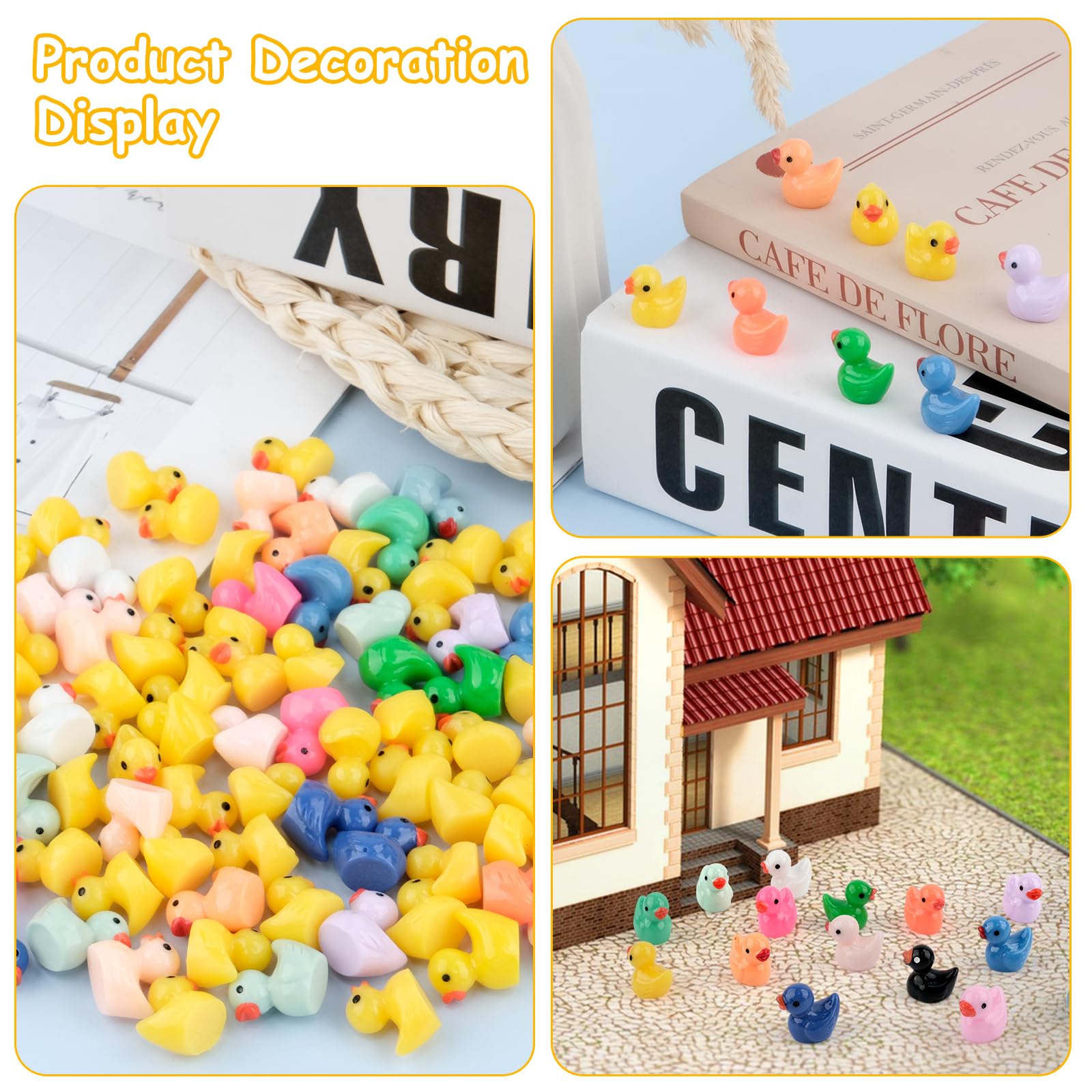 16 Stück Mini Enten Figuren – Kleine Gelbe Enten Aus Harz Für Diorama, Puppenhaus, Deko, 2 Cm