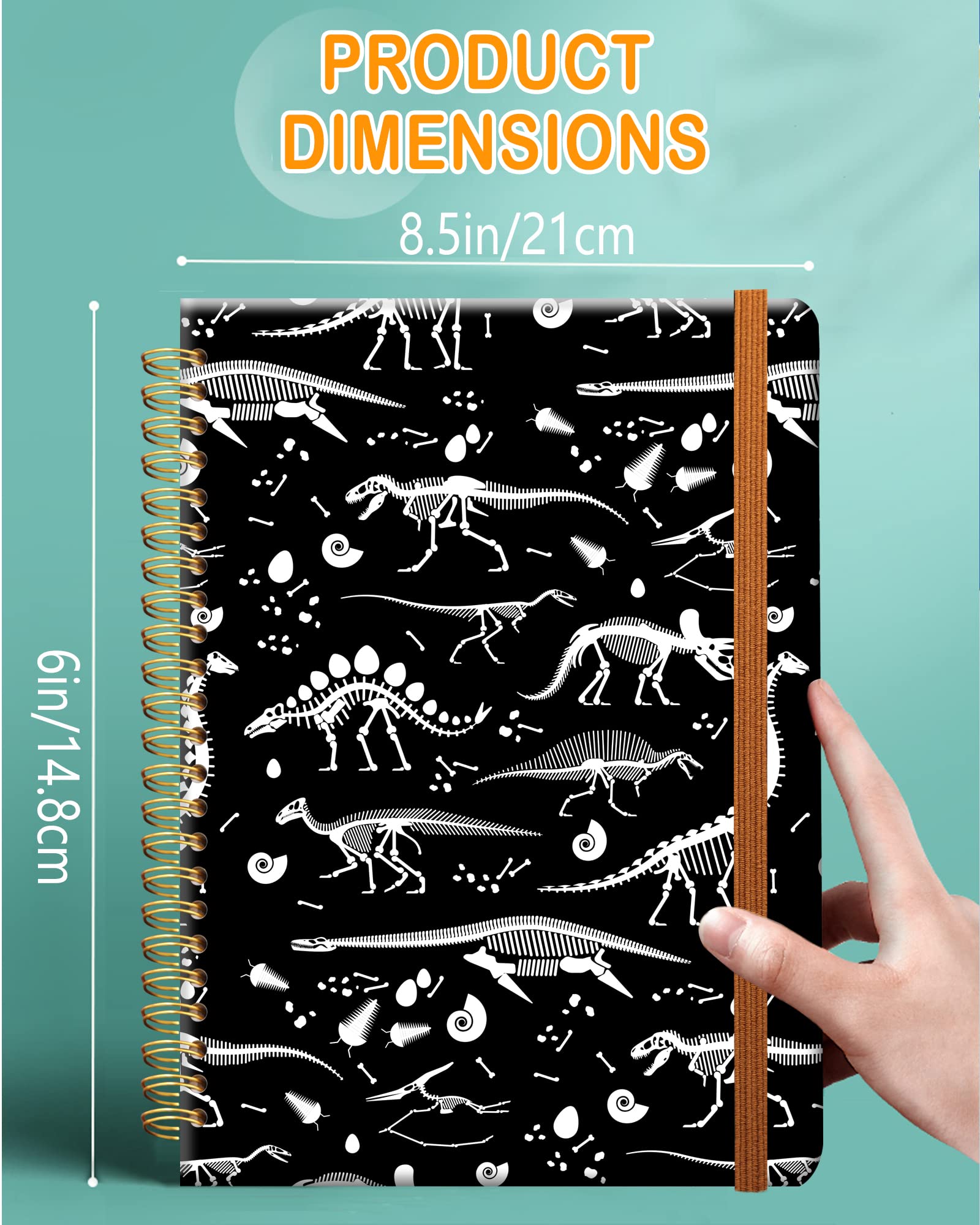 Liniertes SpiralSchreibNotizbuch, A5, Hardcover, liniert, CollegeTagebuch für Jungen und Mädchen, lustig, starke Doppeldrahtbindung mit PremiumPapier, 21,3 x 15,2 cm, perfekt für Schule, Büro,