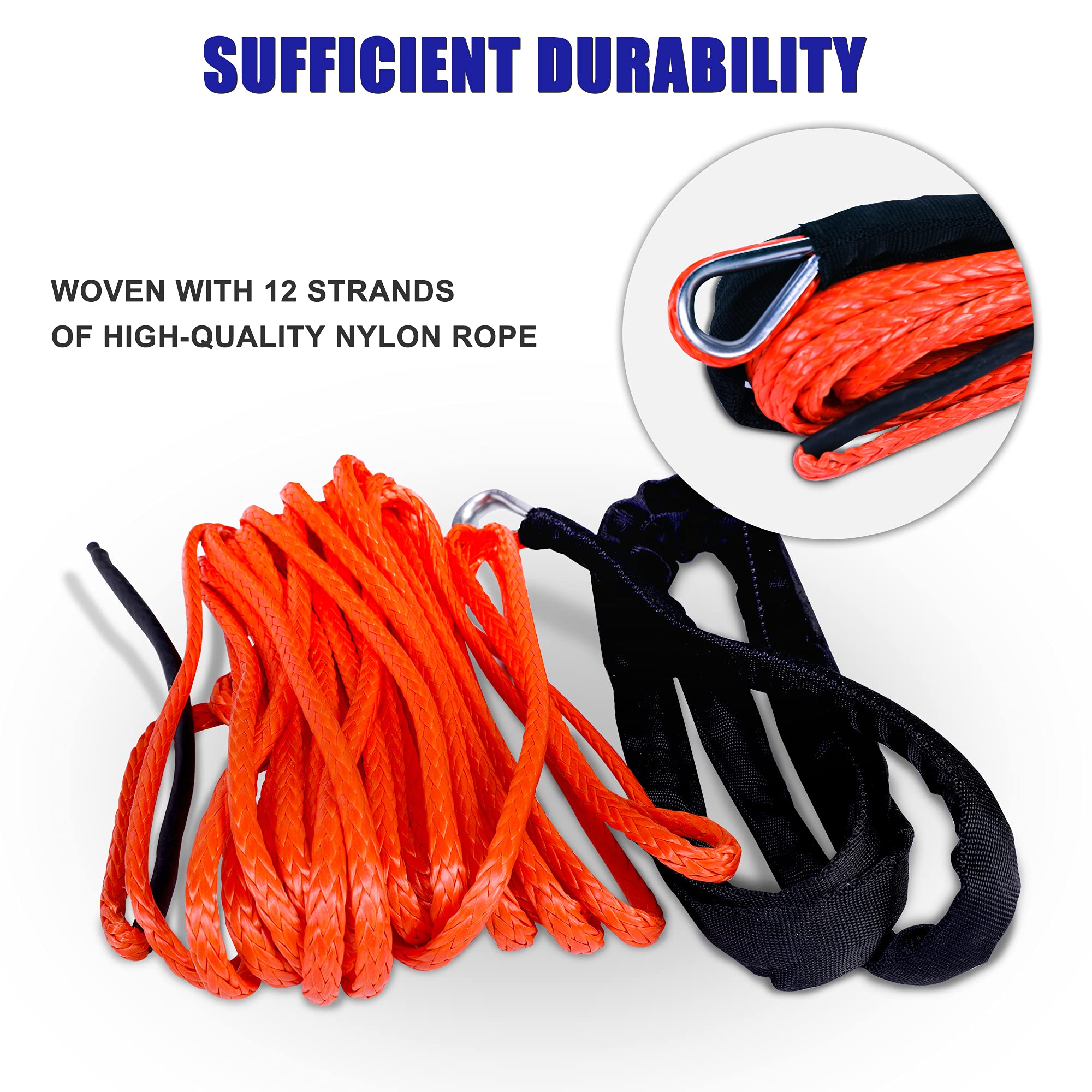 X-BULL 1/4''X50' Recovery Cable Winch Synthetic Rope Line 8000LBS-10000LBS – X-BULL THAILAND