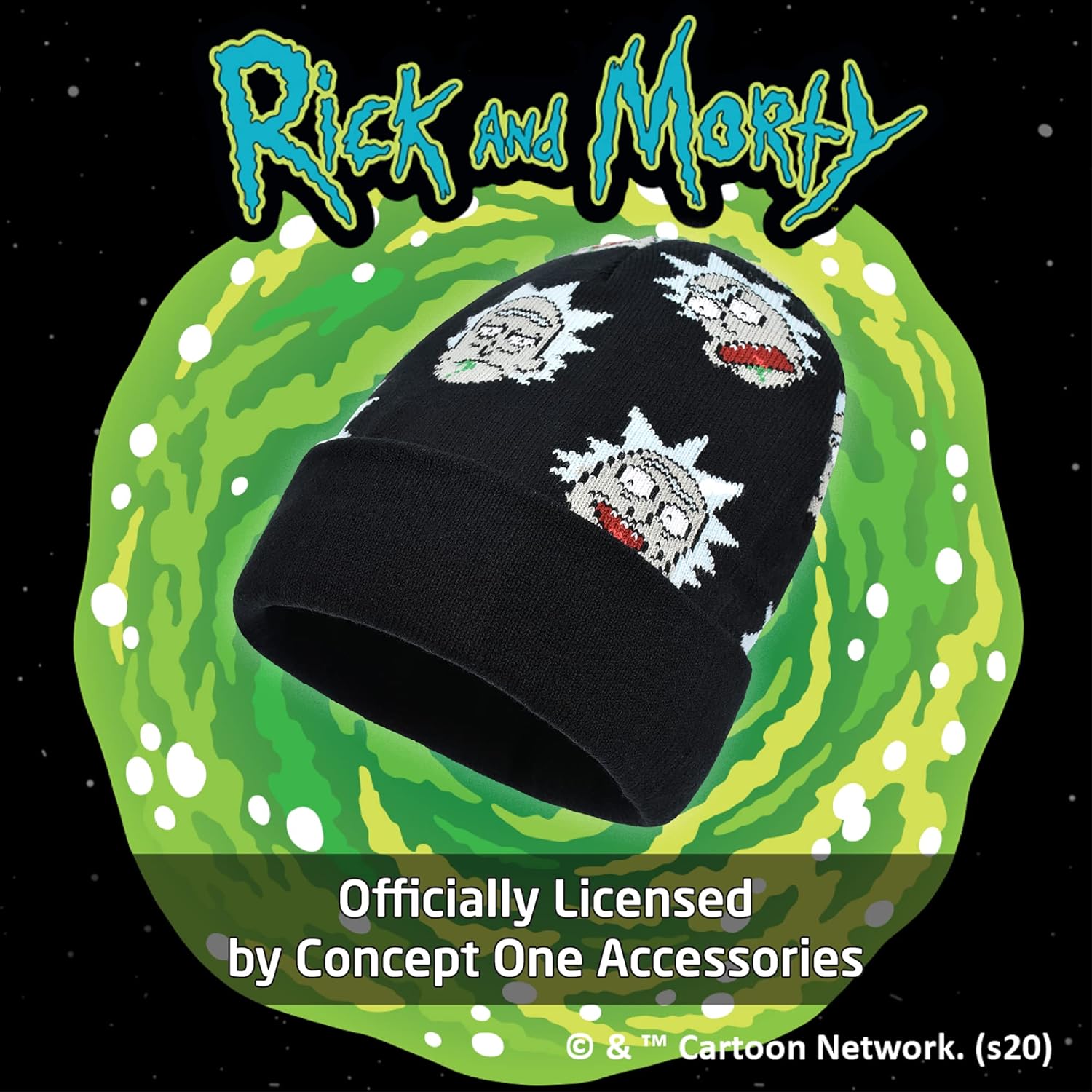 Concept One Unisex-Adult Rick and Morty Beanie Hat, Adult Cuffed Winter Knit Cap for Men and Women - Image 3