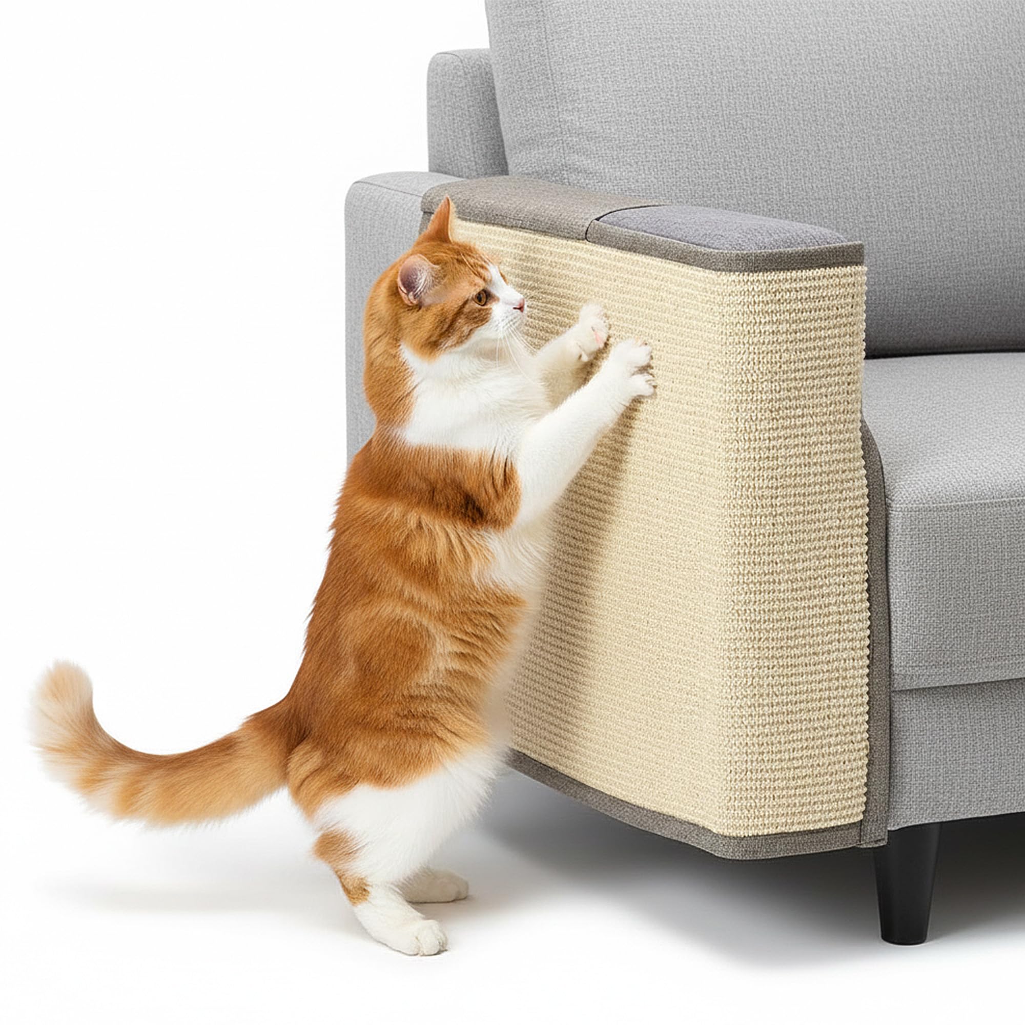 Rascador Sofa Gatos, rascador para Gatos Sofa Protector Gatos Sofa,rascador esquinero para Gatos,Afilador de uñas de sisal para Mascotas Ideal para Sofás, Fácil de Instalar (Derecho)