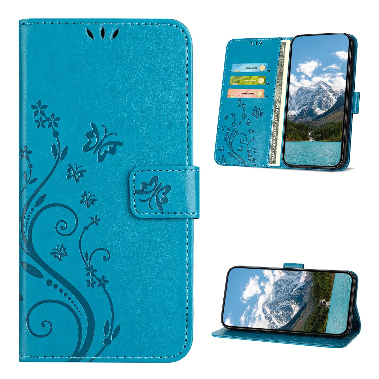 ZONNAVI Cover per Oppo A94 5G, Flip Custodia Pelle PU con [Slot Cart] [ Supporto Stand] [Magnetica], Cover a Libro Portafoglio per Oppo A94 5G (Grigio