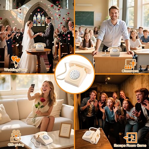 Miniatura 2 de Libro de invitados Audio Teléfono de boda, graba mensajes de voz de invitados, libro de invitados retro para boda o fiesta de cumpleaños, correo de