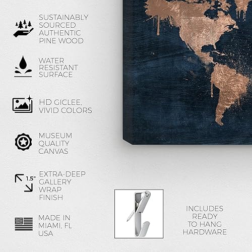 Miniatura 6 de Oliver Gal 'Mapamundi Copper' The Maps - Colección de decoración de pared, contemporánea, alta calidad