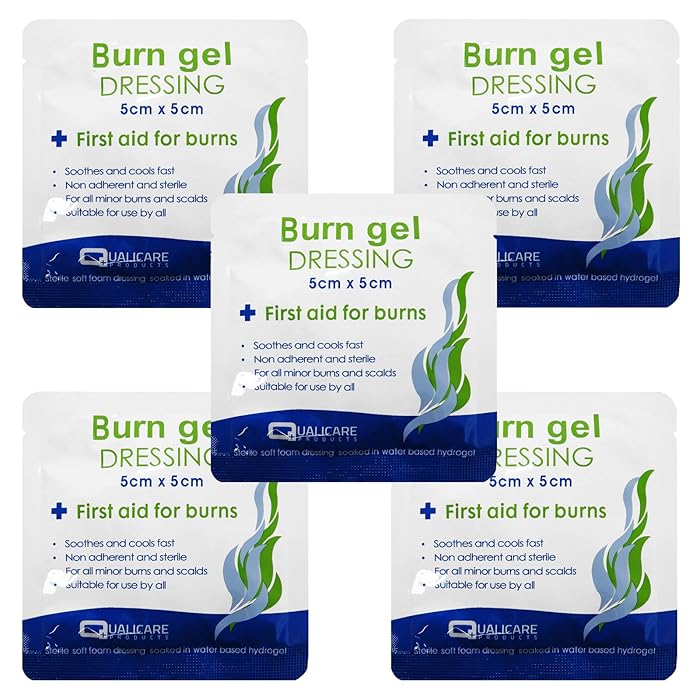 Buy 5 Pack Qualicare 5cm x 5cm Small Burns Scalds Emergency Non