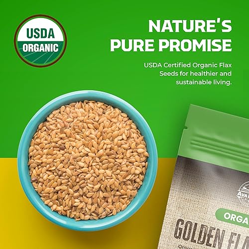 Miniatura 7 de Ava Farms Semillas de lino dorado orgánico  Semillas enteras de lino para batidos, hornear, cocinar, ensaladas y más  La semilla de lino dorado