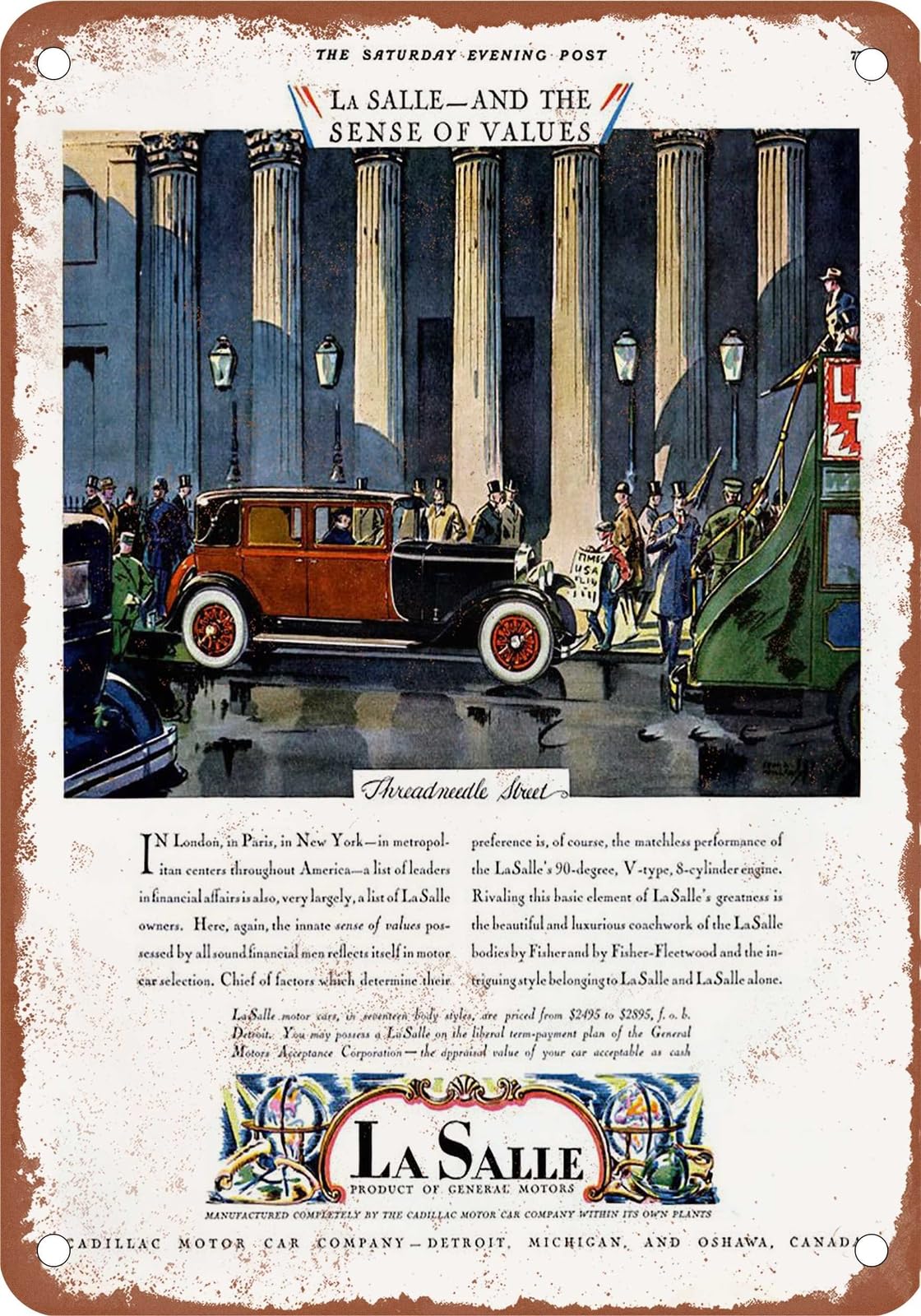 METAL SIGN - 1928 LaSalle Vintage Ad 08 - Old Retro Rusty Look home decor